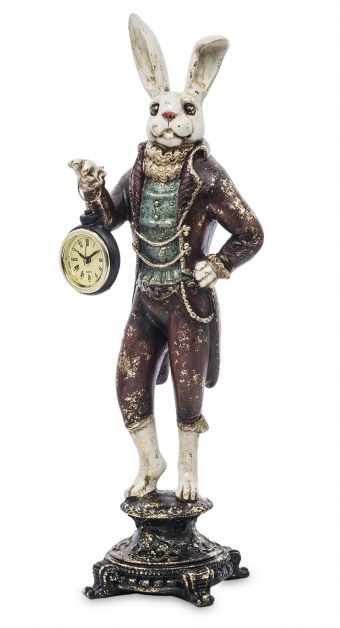 Králičí figurka s hodinkami