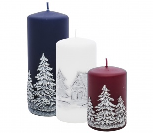 Svíčky Vánoční Zimní Cottage
