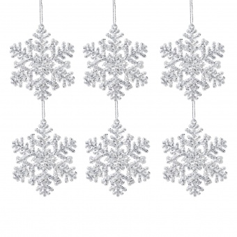 Sněhová vločka ornament. 6 položek