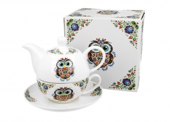Pl Tea For One Porcelanowy Sowa Etno